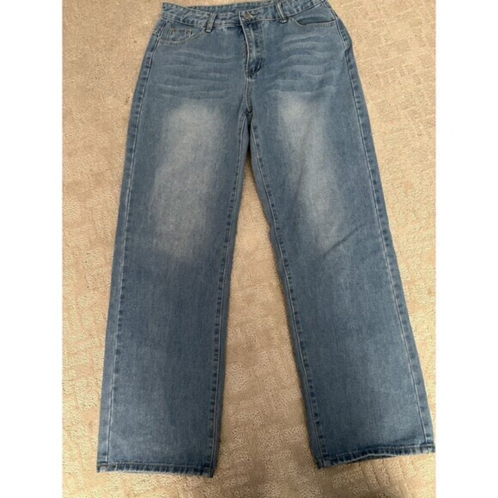 Shein‎ Jeans Women Straight High Rise Blue Denim